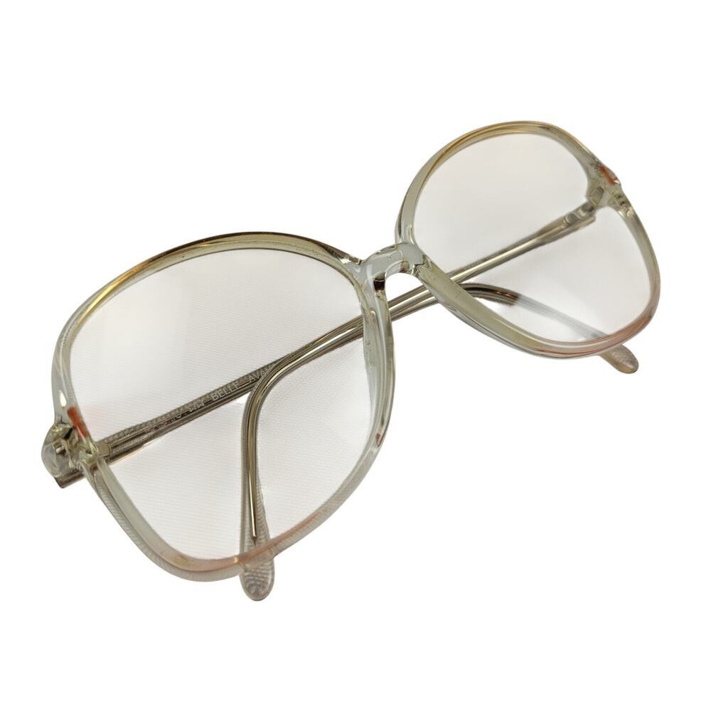 Vintage Glasses Womens Luxottica Italy Clear Large Frame Belle Avant Garde 70's